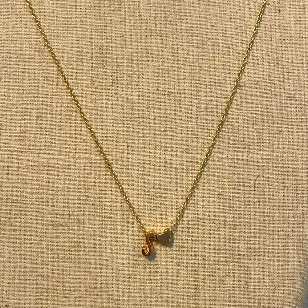 “S” necklace with heart
